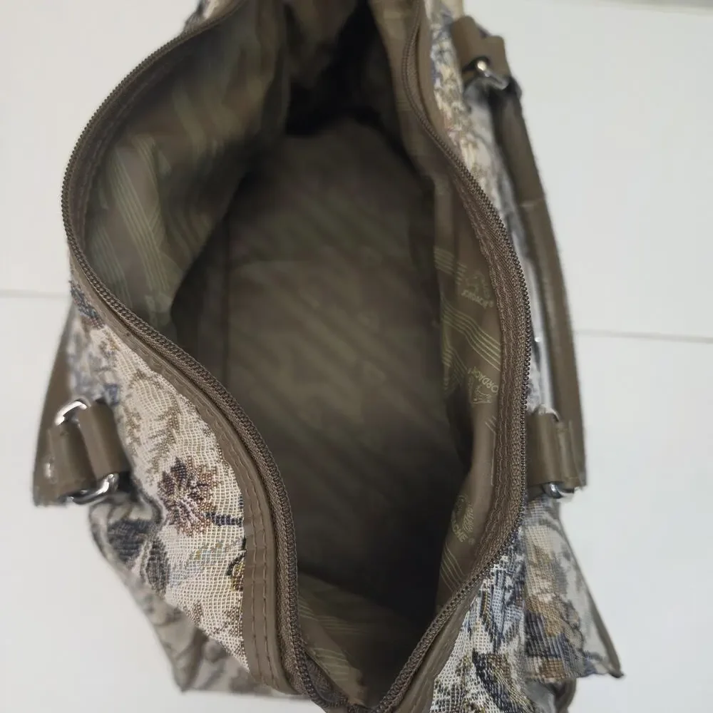 Vintage 90s Jordache Floral Tapestry Zip Shoulder Strap Duffel Travel Bag 14